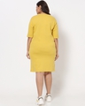 Shop Ceylon Yellow Plus Size Elbow Sleeve Pocket Dress-Design