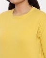 Shop Ceylon Yellow Plus Size Elbow Sleeve Pocket Dress-Full