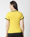 Shop Ceylon Yellow Women Half sleeve Plain Rib T-Shirt-Full
