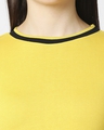 Shop Ceylon Yellow Women Half sleeve Plain Rib T-Shirt