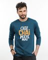 Shop Chal Chai Peete Hai Full Sleeve T-Shirt-Front