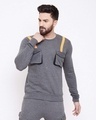 Shop Charcoal Chest Pocket Taped Men's Sweatshirt-Design