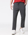 Shop Charcoal Grey Casual Cotton Pants-Front