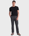 Shop Charcoal Grey Casual Cotton Trouser-Full