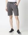 Shop Charcoal Grey Casual Shorts-Front