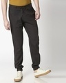 Shop Charcoal Grey Cotton Joggers Pants-Front