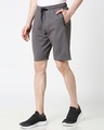 Shop Charcoal Grey India Ink Zipper Shorts Combo-Full