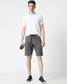 Shop Charcoal Grey Men's Casual Shorts With Zipper-Full