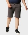 Shop Charcoal Grey Plus Size Casual Shorts-Front