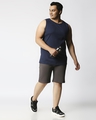 Shop Charcoal Grey Plus Size Casual Shorts-Full