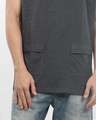 Shop Charcoal Melange Pocket Longline T-Shirt