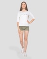 Shop Chasing Dream Round Neck 3/4 Sleeve T-Shirt White-Design