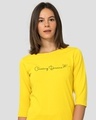 Shop Chasing Dream Round Neck Sleeve T-Shirt Pineapple Yellow-Front