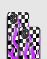 Shop Checkered Purple Flame Premium Glass Case for Apple iPhone 11-Design