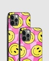 Shop Checkered Smiley Premium Glass Case for Apple iPhone 14 Pro Max-Design
