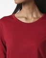 Shop Cherry Red 3/4th Sleeve Slim Fit T-Shirt