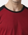 Shop Cherry Red Back Panel Half Sleeve T-Shirt