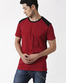Shop Cherry Red Back Panel Half Sleeve T-Shirt-Front