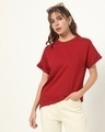 Shop Cherry Red Boyfriend T-Shirt-Front