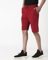 Shop Cherry Red Plain Shorts-Design