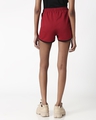 Shop Cherry Red Plain Shorts-Full