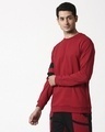 Shop Cherry Red Sports Trim Fleece Sweatshirt-Design