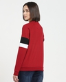 Shop Women's Cherry Red Color Block Sweater-Design