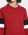 Shop Women's Cherry Red Color Block Sweater