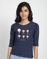 Shop Chibi Friends 3/4th Sleeve Slim Fit T-Shirt-Front