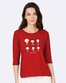 Shop Chibi Friends (FRL) Printed 3/4 Sleeve Slim Fit T-shirt-Front