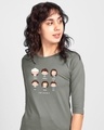 Shop Chibi Friends Round Neck 3/4 Sleeve T-Shirt (FRL)-Front