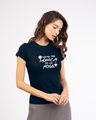 Shop Women's Blue Chibi Monica Typography T-shirt-Front