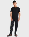 Shop Men's Black Chibi Skulls All Over Printed Pyjamas-Full