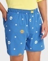 Shop Men's Blue Chibi Skulls All Over Printed Boxers-Front