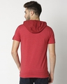 Shop Chili Pepper Melange Contrast Pocket Hoodie T-shirt-Full