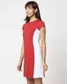 Shop Women's Chili Pepper Solid Side Cut N Sew Cap Sleeves Slim Fit Dress-Design