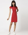 Shop Women's Chili Pepper Solid Side Cut N Sew Cap Sleeves Slim Fit Dress