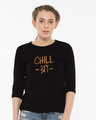 Shop Chill Bro Round Neck 3/4th Sleeve T-Shirt-Front