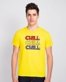 Shop Chill Snoopy Half Sleeve T-Shirt-Front