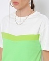 Shop Women's Chilled Out Green Color Block Relaxed Fit Short Top