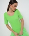 Shop Chilled Out Green Elbow Sleeve T-shirt-Front