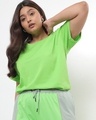 Shop Chilled Out Green Plus Size Boyfriend T-shirt-Front