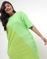 Shop Women's Chilled Out Green Color Block Plus Size Relaxed Fit Dress-Front