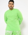Shop Chilled Out Green Plus Size Henley T-shirt-Front