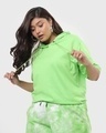 Shop Chilled Out Green Plus Size Oversized Hoodie T-shirt-Front