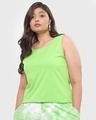 Shop Women's Chilled Out Green Plus Size Slim Fit Tank Top-Front