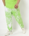 Shop Chilled Out Green Plus Size Tie & Dye Joggers-Front