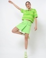 Shop Women's Chilled Out Green Striped Relaxed Fit Polo T-shirt-Full