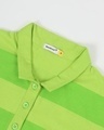 Shop Women's Chilled Out Green Striped Relaxed Fit Polo T-shirt
