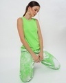 Shop Women's Chilled Out Green Slim Fit Tank Top-Full